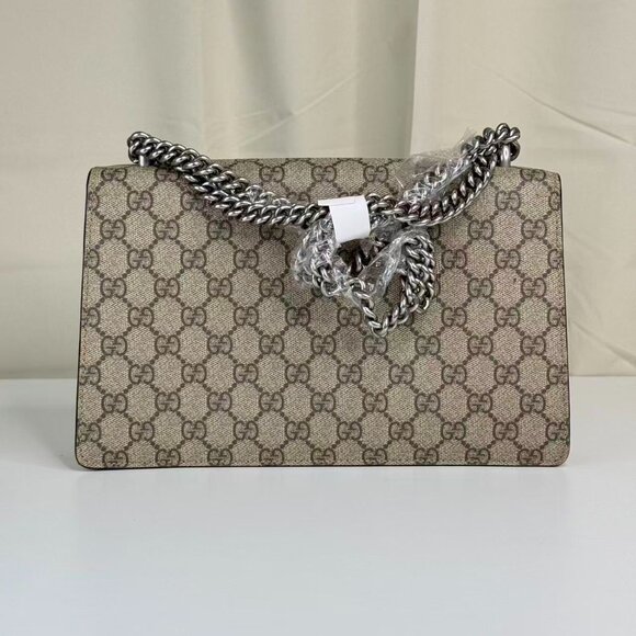 Gucci GG Logo Supreme Medium Dionysus Shoulder Bag with Red Interior - Picture 3 of 8